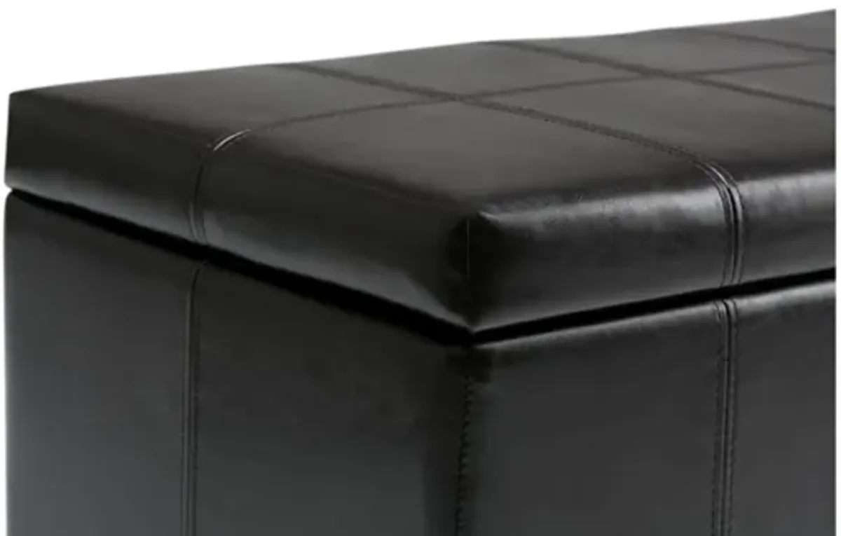 Dover Storage Ottoman Bench - Midnight Black