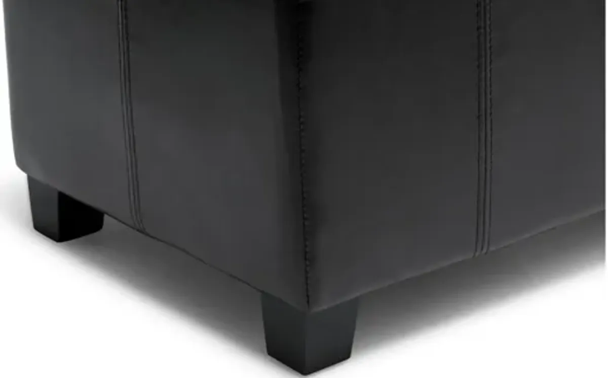 Dover Storage Ottoman Bench - Midnight Black