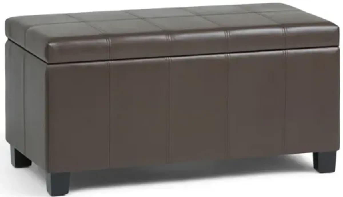 Dover Storage Ottoman Bench - Chocolate Brown