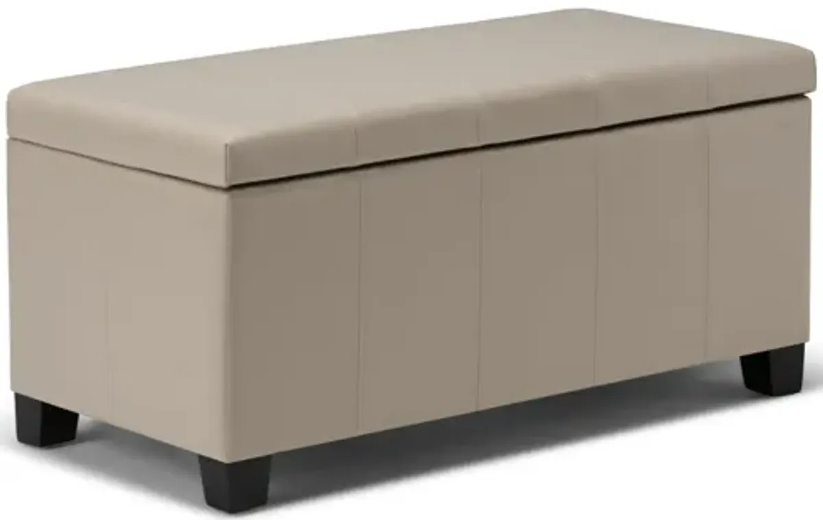 Dover Storage Ottoman Bench - Satin Cream