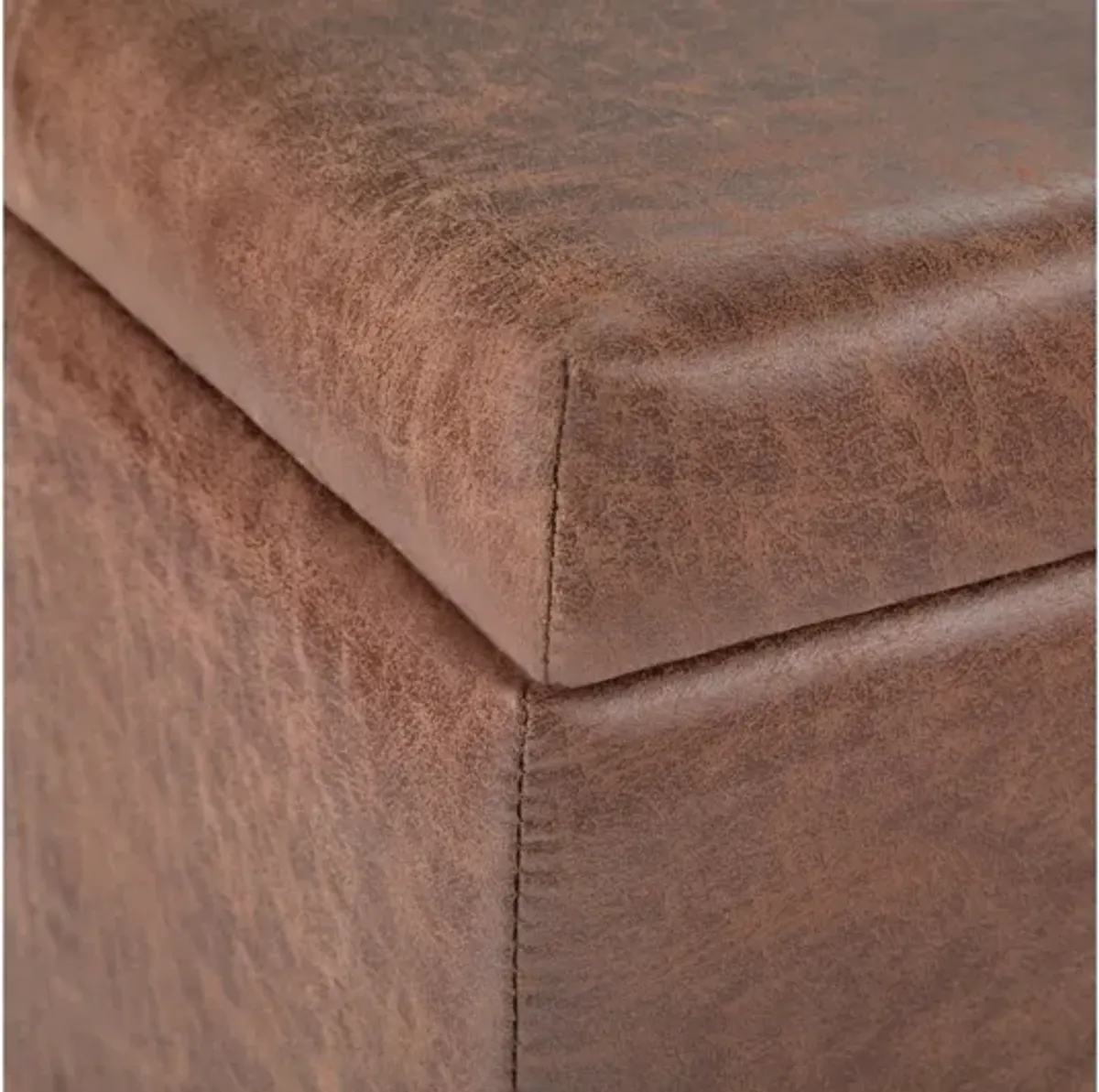 Dover Storage Ottoman Bench - Distressed Umber Brown