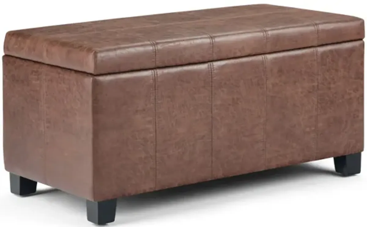 Dover Storage Ottoman Bench - Distressed Umber Brown