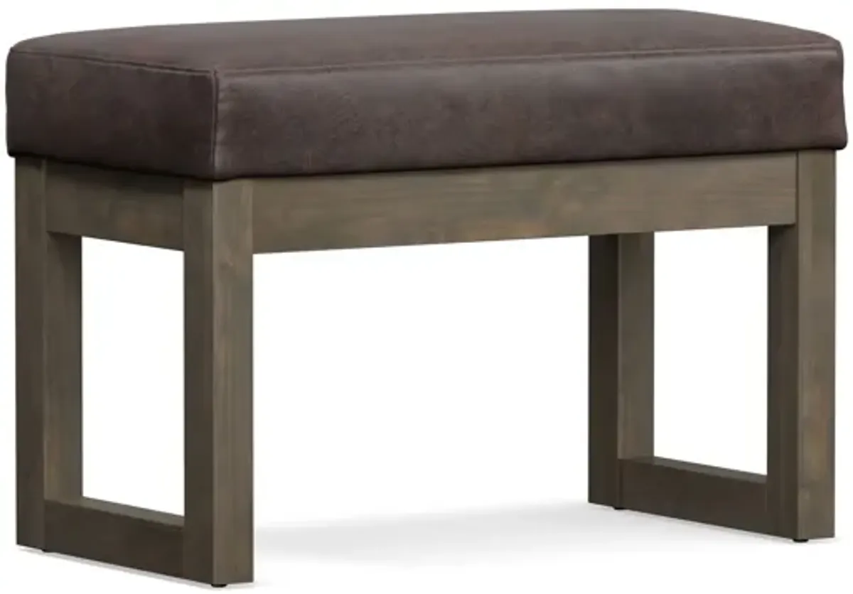 Milltown Footstool Small Ottoman Bench - Distressed Brown