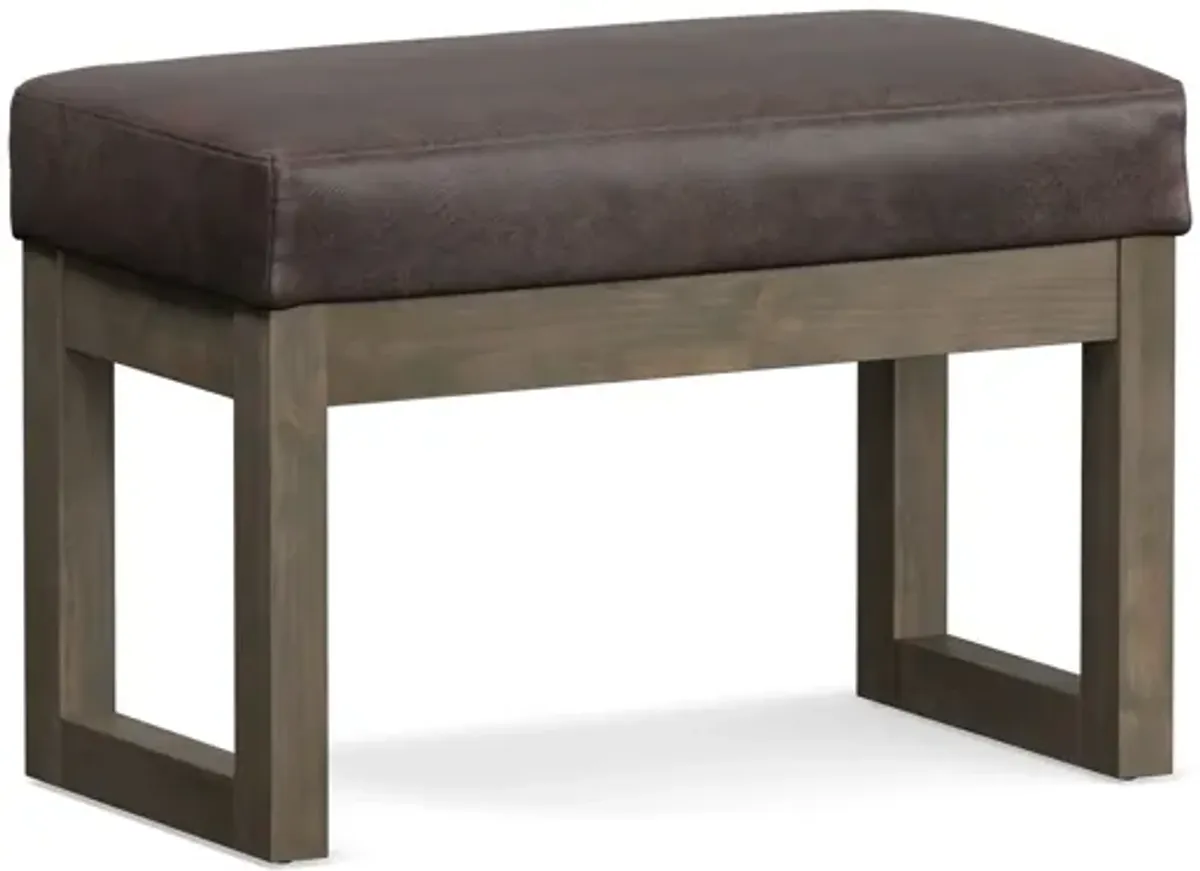 Milltown Footstool Small Ottoman Bench - Distressed Brown