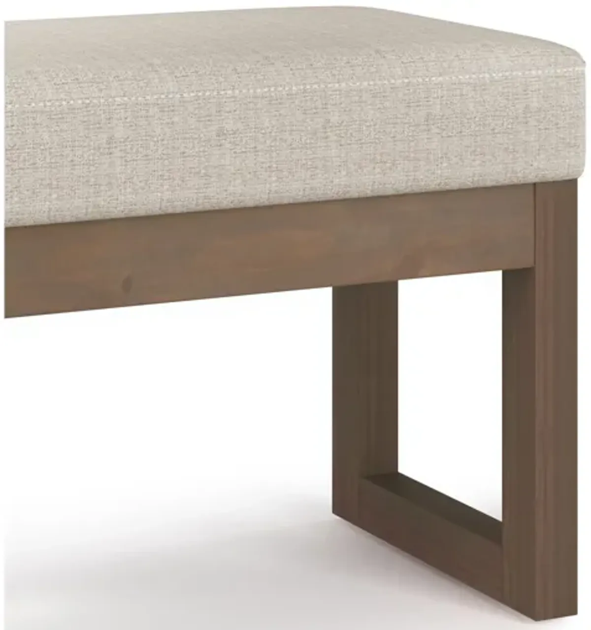 Milltown Footstool Small Ottoman Bench - Platinum Tweed