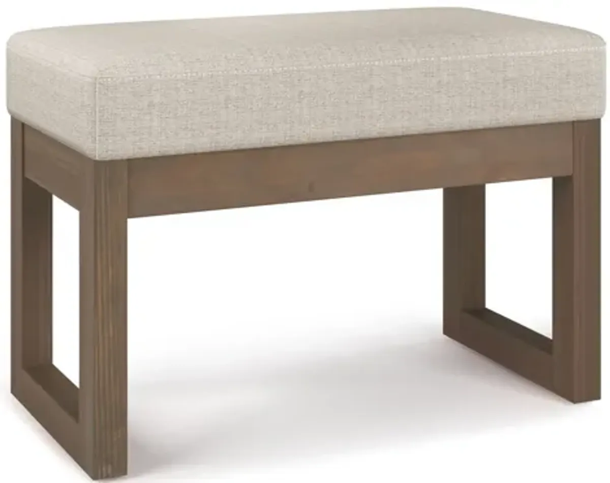 Milltown Footstool Small Ottoman Bench - Platinum Tweed