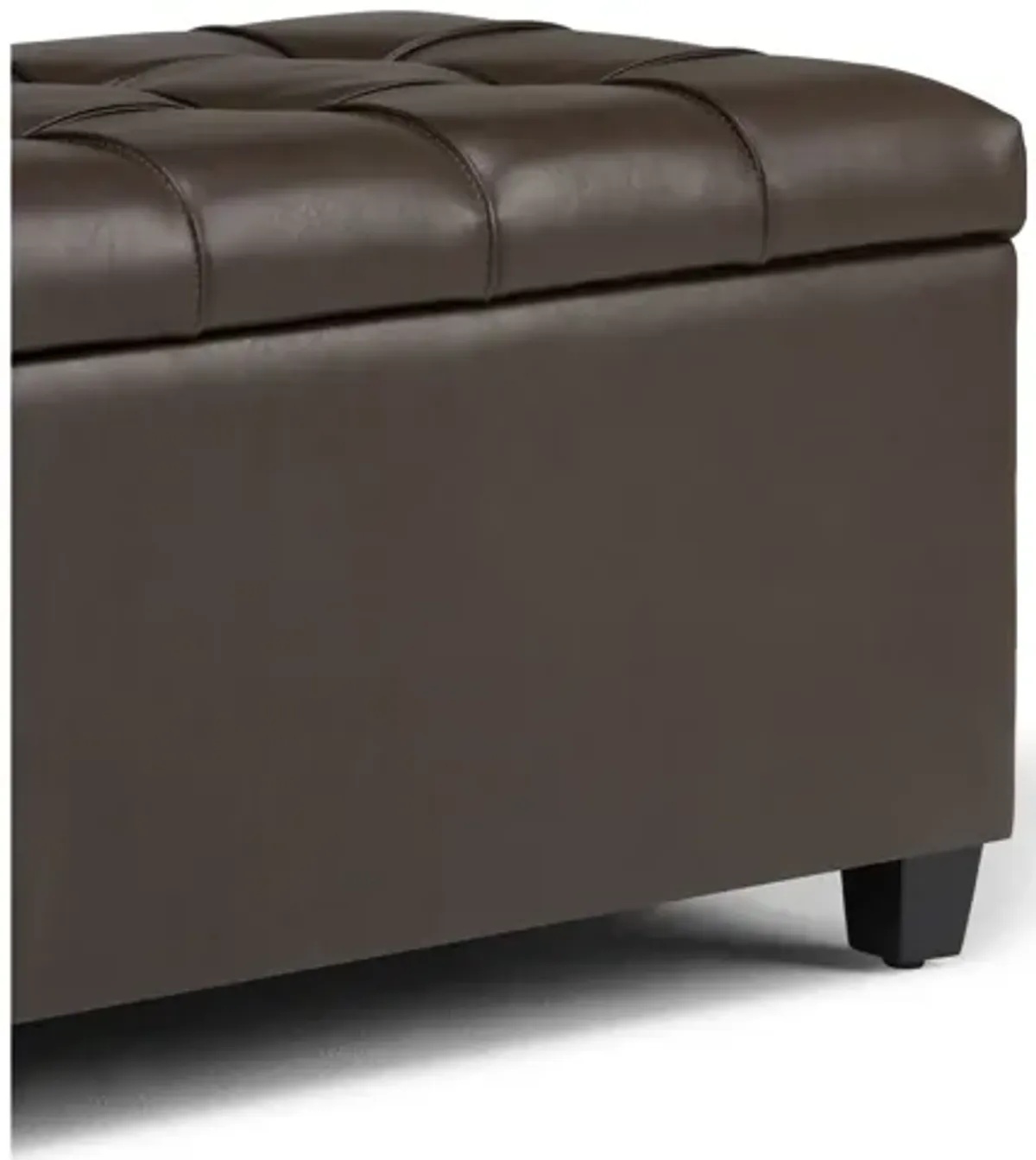 Sienna Storage Ottoman Bench - Chocolate Brown