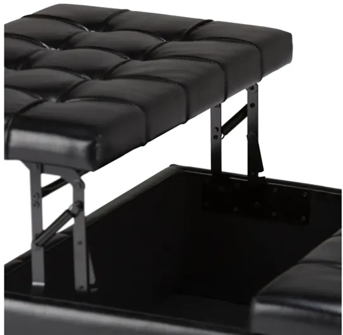 Harrison Coffee Table Storage Ottoman - Midnight Black