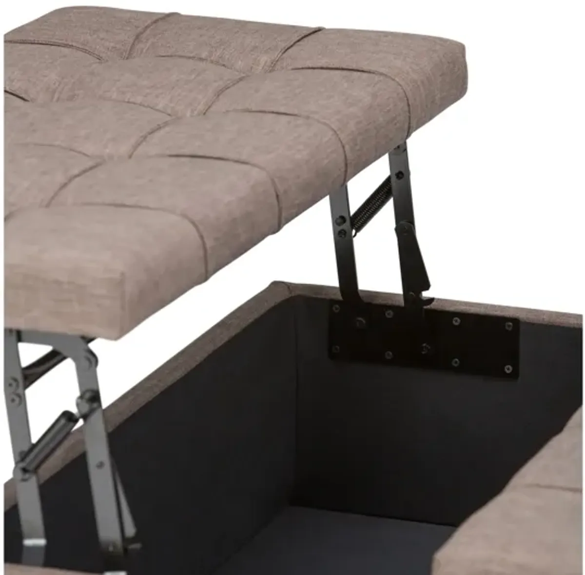 Harrison Coffee Table Storage Ottoman - Fawn Brown