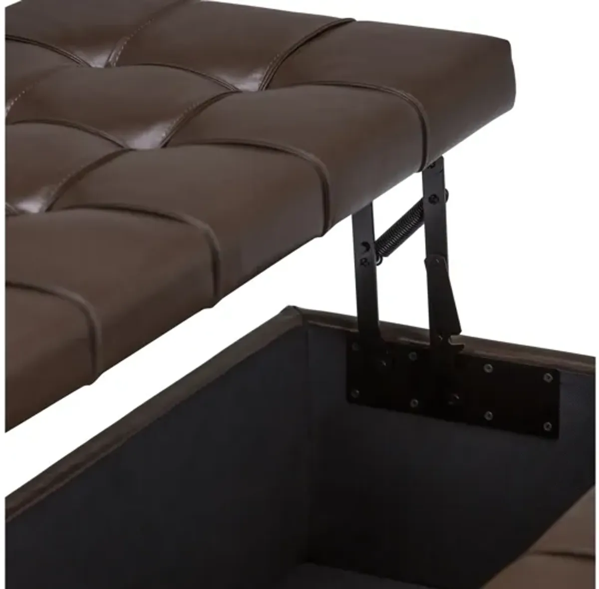 Harrison Coffee Table Storage Ottoman - Chocolate Brown