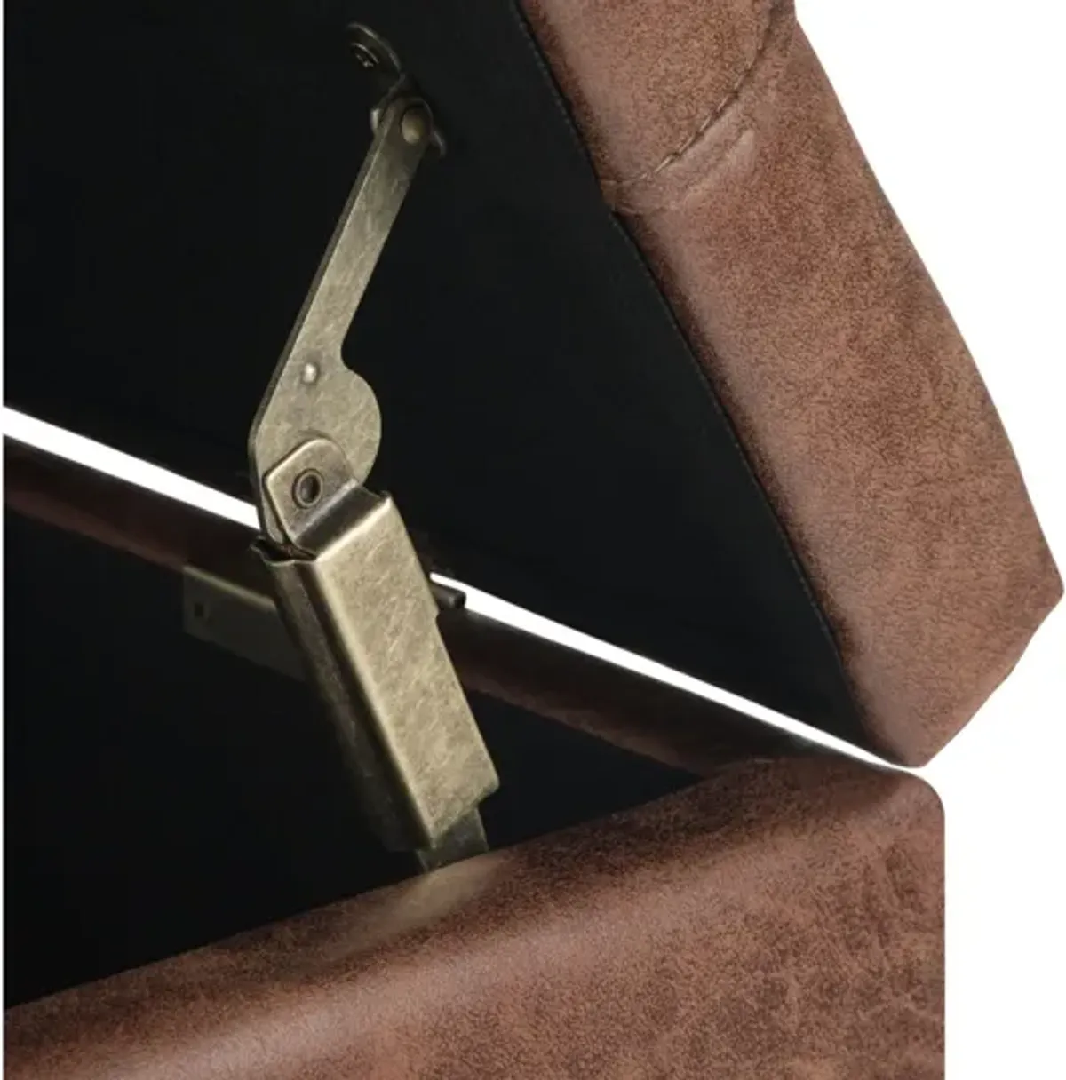 Harrison Coffee Table Storage Ottoman - Distressed Umber Brown