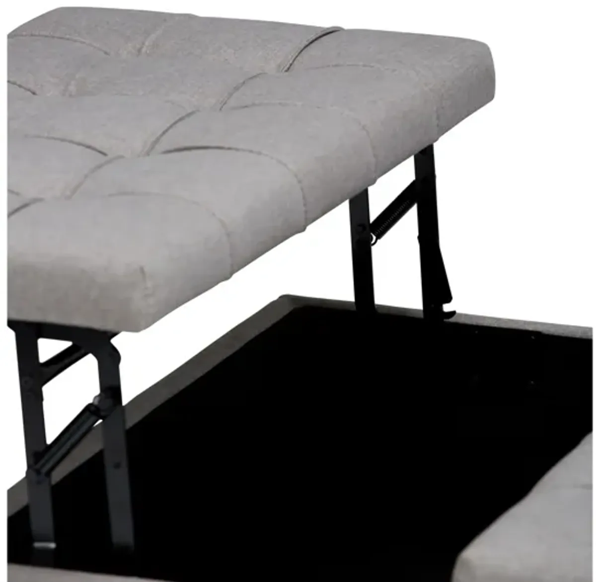 Harrison Coffee Table Storage Ottoman - Dove Grey