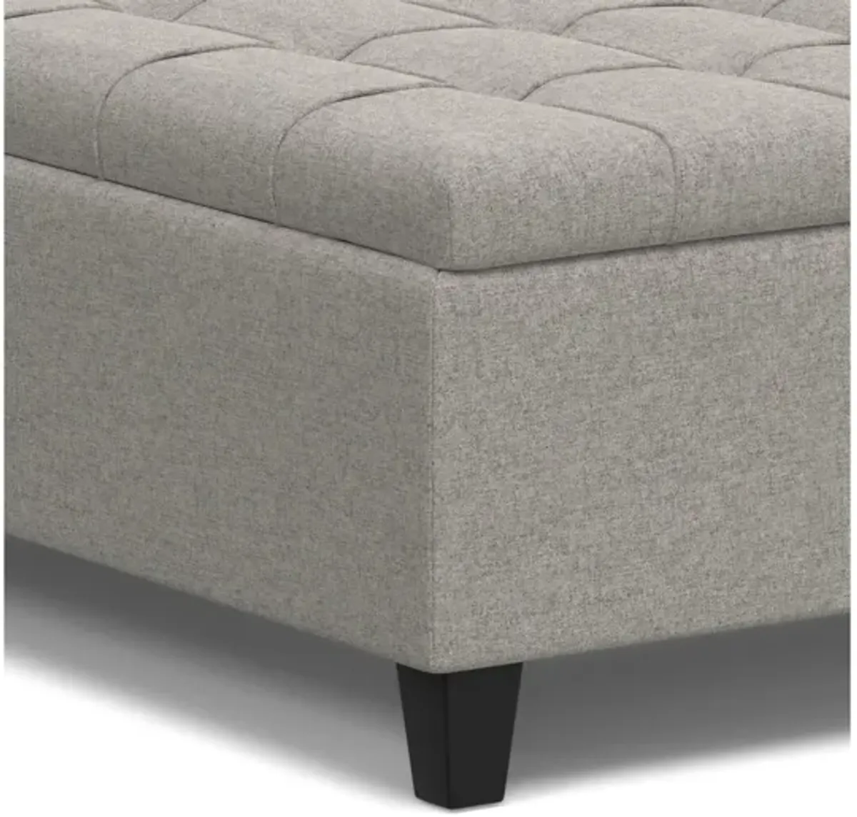 Harrison Large Square Coffee Table Storage Ottoman - Cloud Grey