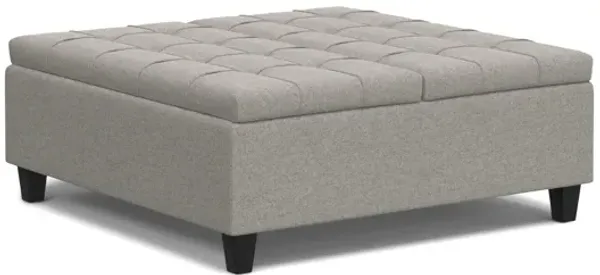 Harrison Large Square Coffee Table Storage Ottoman - Cloud Grey