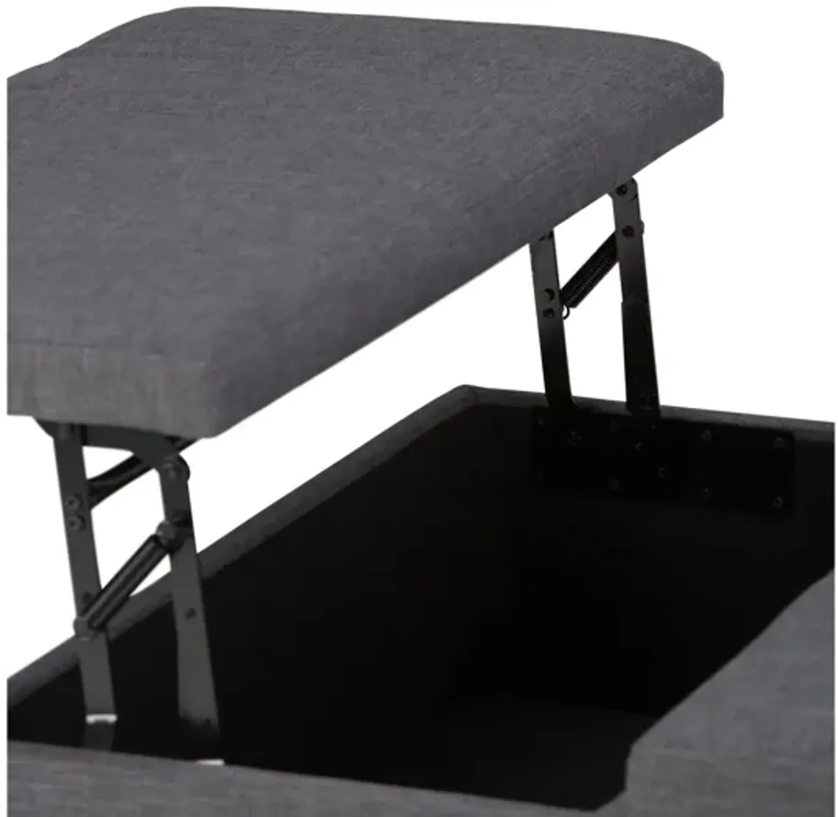 Ellis Coffee Table Storage Ottoman - Slate Grey