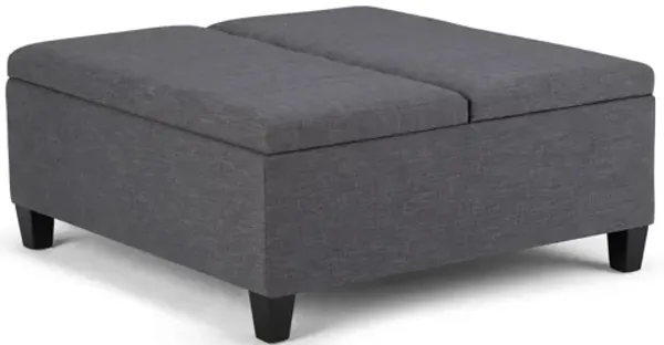 Ellis Coffee Table Storage Ottoman - Slate Grey