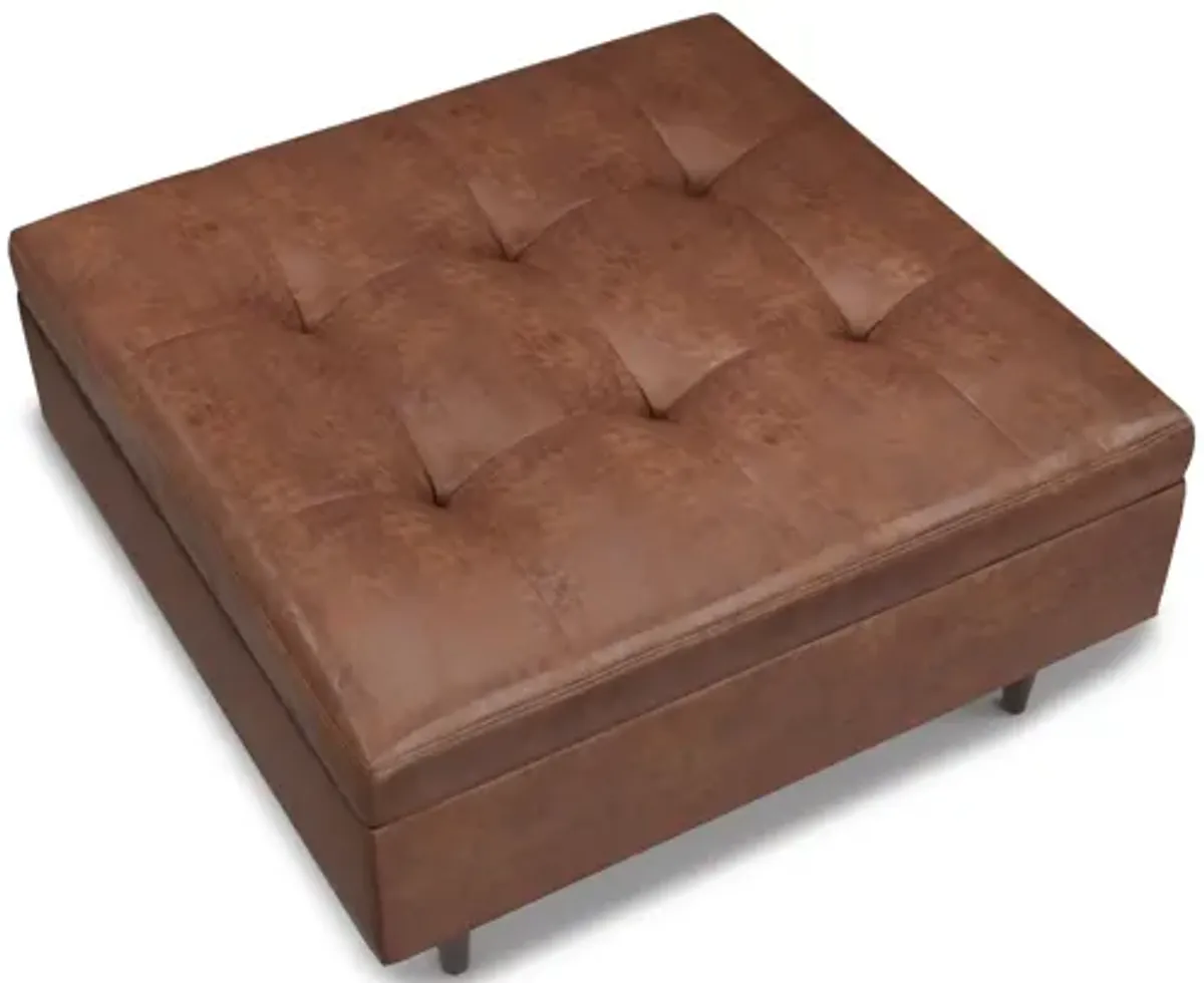 Shay Mid Century Large Square Coffee Table Storage Ottoman