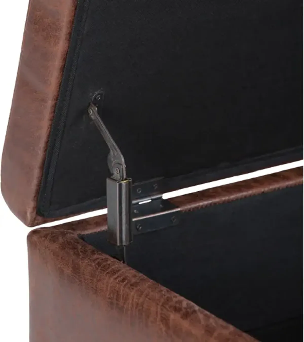 Owen Coffee Table Storage Ottoman - Saddle Brown