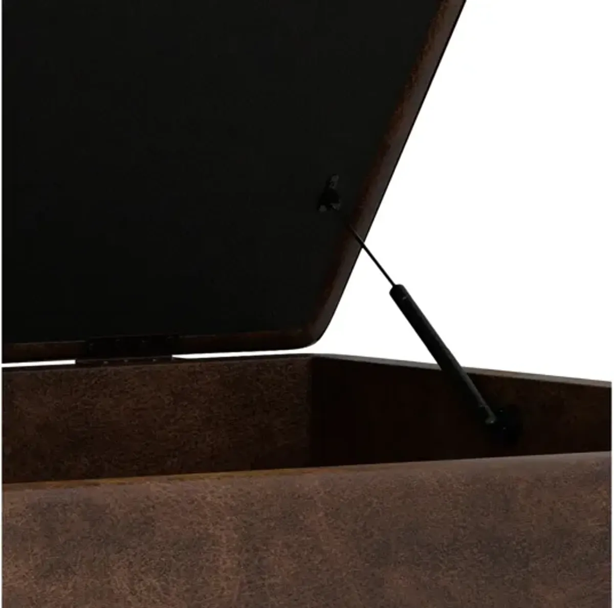 Owen XL Square Coffee Table Storage Ottoman - Distressed Chestnut Brown