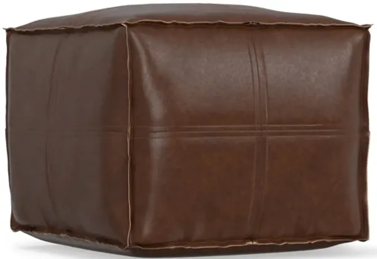 Brody Square Pouf - Dark Brown