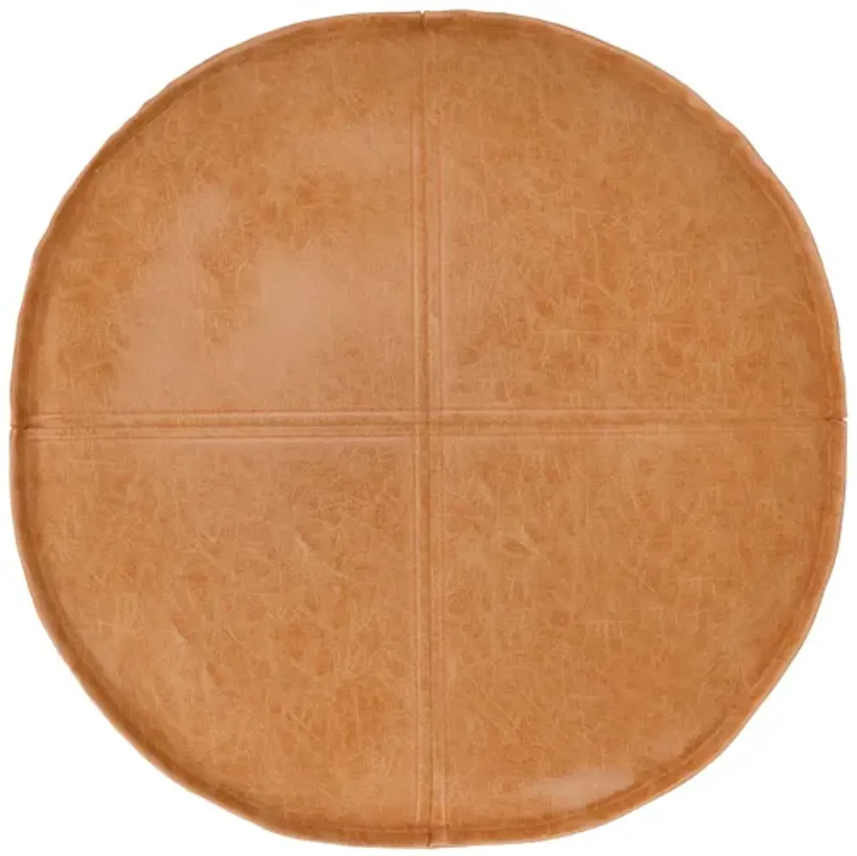 Brody 20 Inch Round Pouf - Distressed Brown