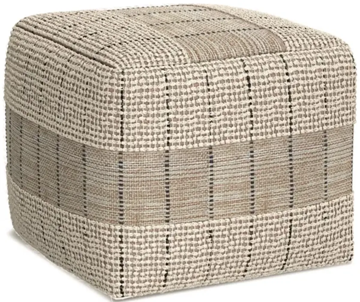 Elmer Square Woven Pouf