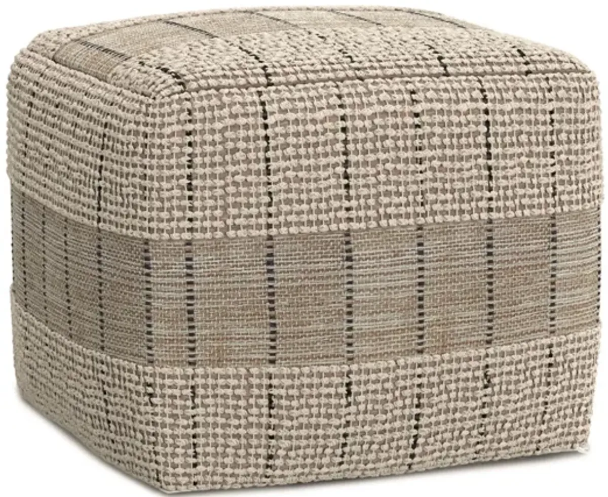 Elmer Square Woven Pouf