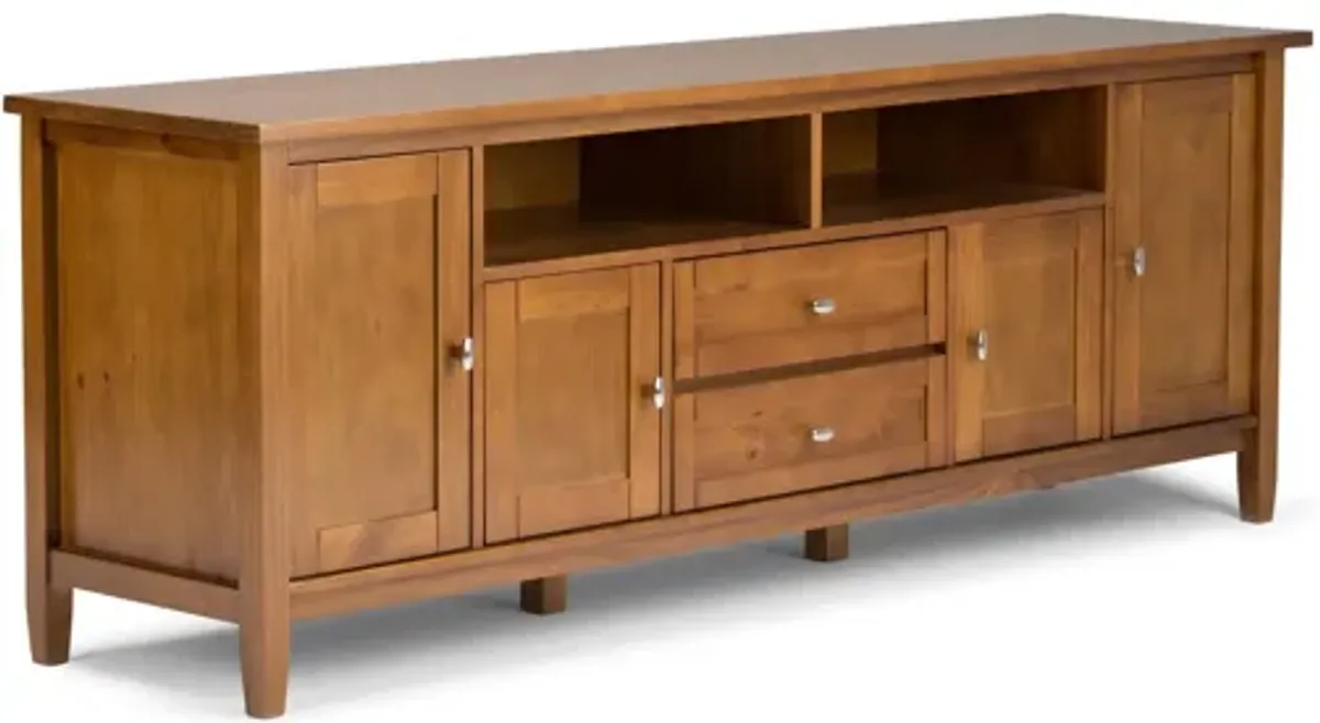 Warm Shaker 72 inch TV Media Stand - Light Golden Brown