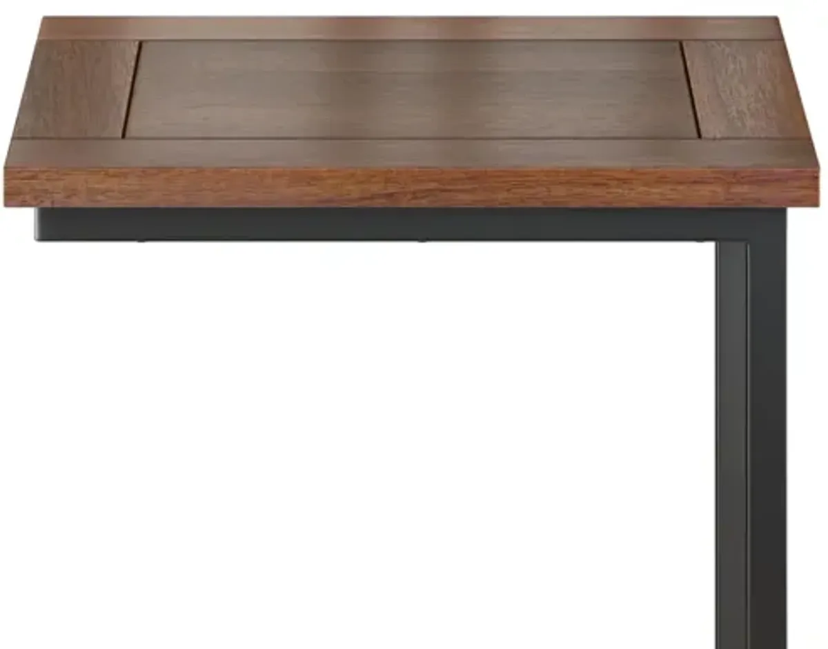 Skyler Wide C Side Table - Dark Cognac