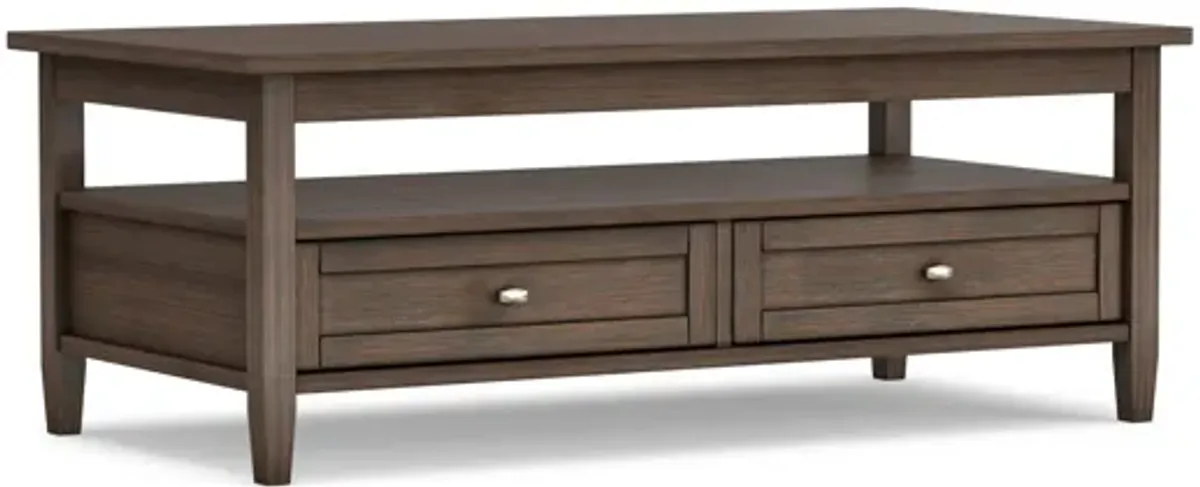Warm Shaker Coffee Table - Farmhouse Brown