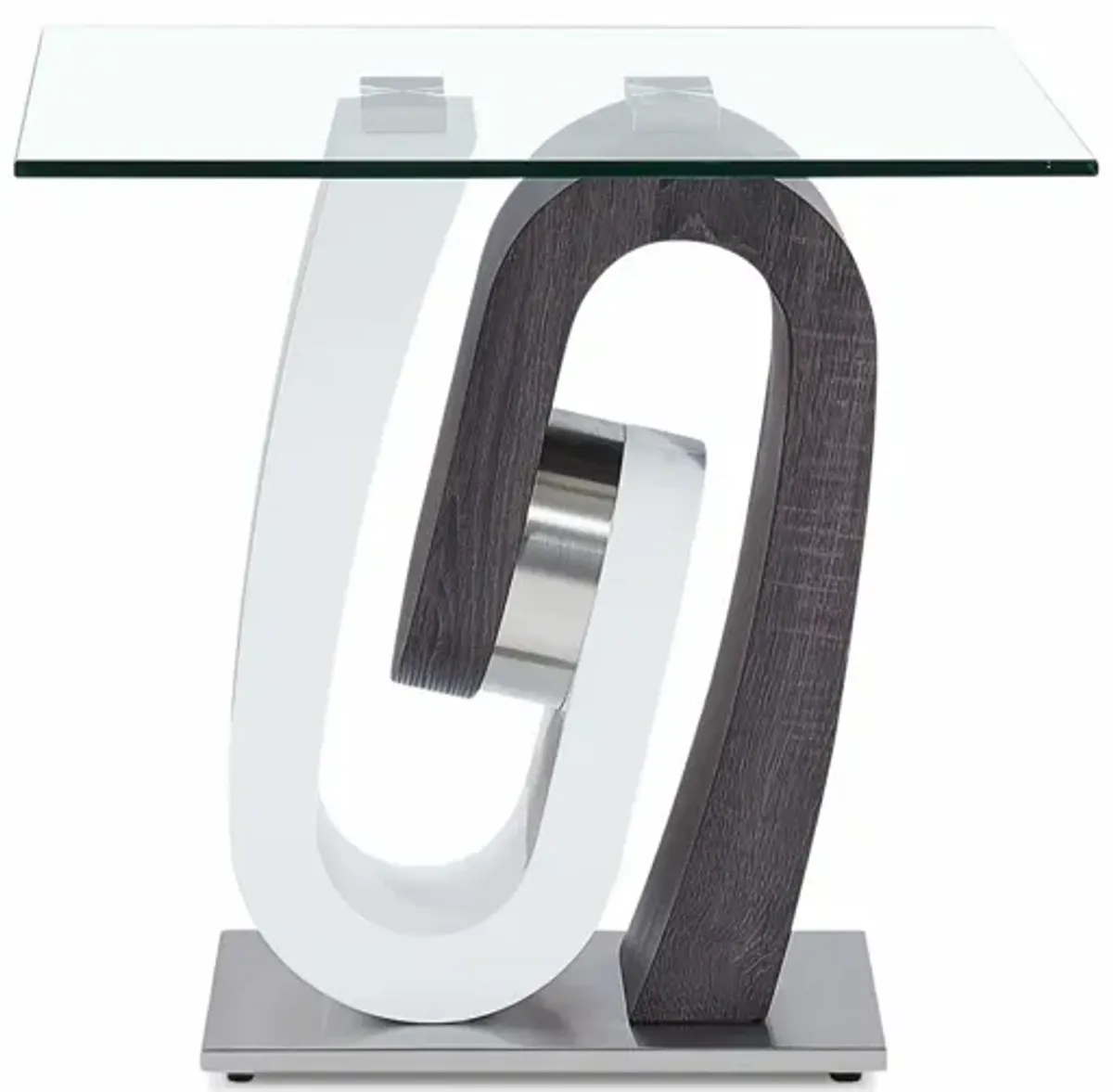 Global Furniture Black Geometric Glass End Table - T4127ET