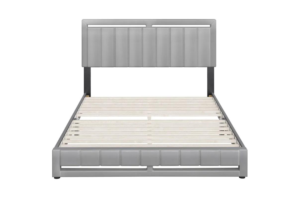 Bethel Queen Platform Bed - Grey