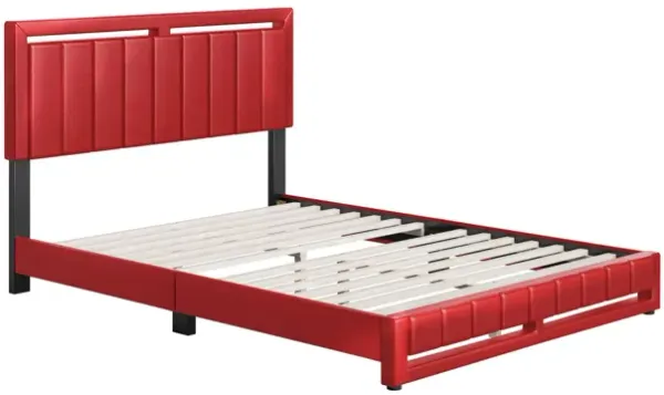 Bethel Queen Platform Bed - Red