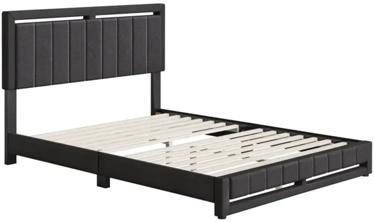Shiloh Queen Platform Bed - Charcoal