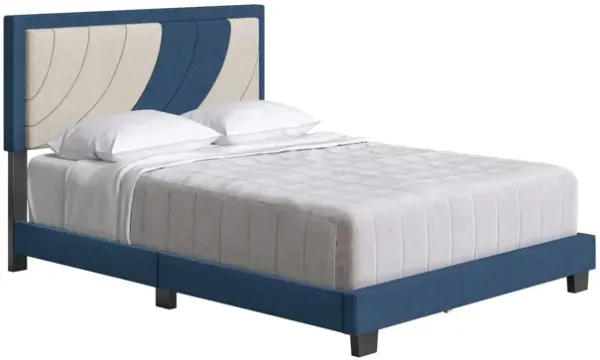 Enya Full Platform Bed - Blue/Ivory