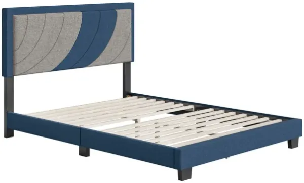Enya Full Platform Bed - Blue/Grey