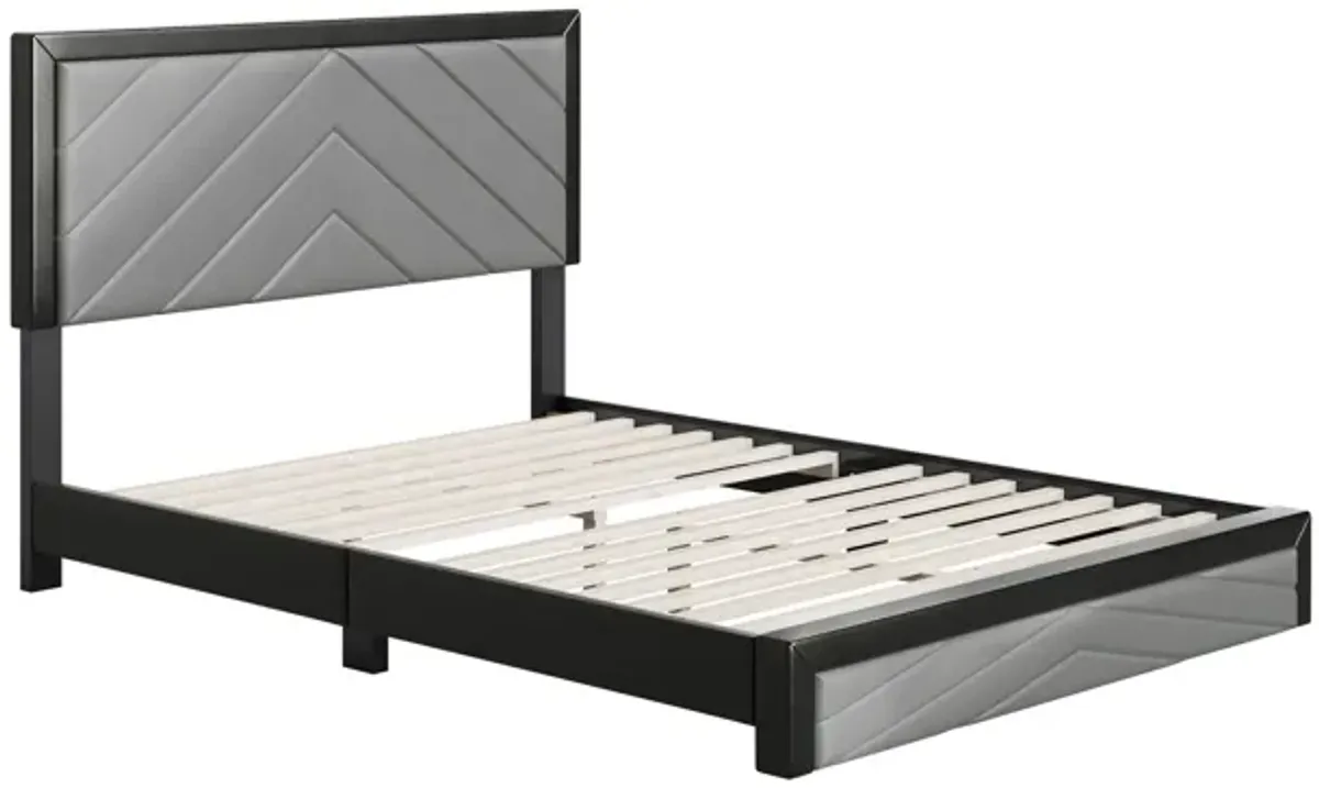Angelica Queen Platform Bed - Grey