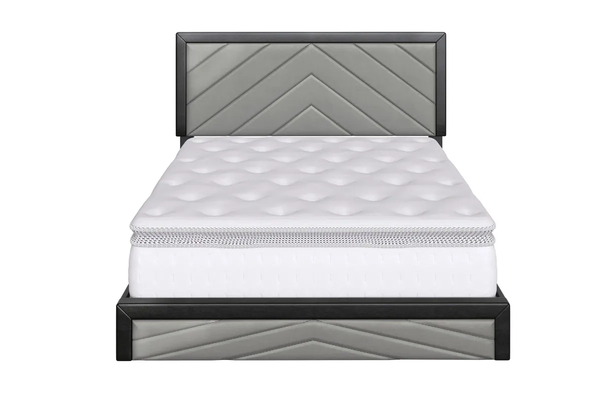 Angelica Queen Platform Bed - Grey