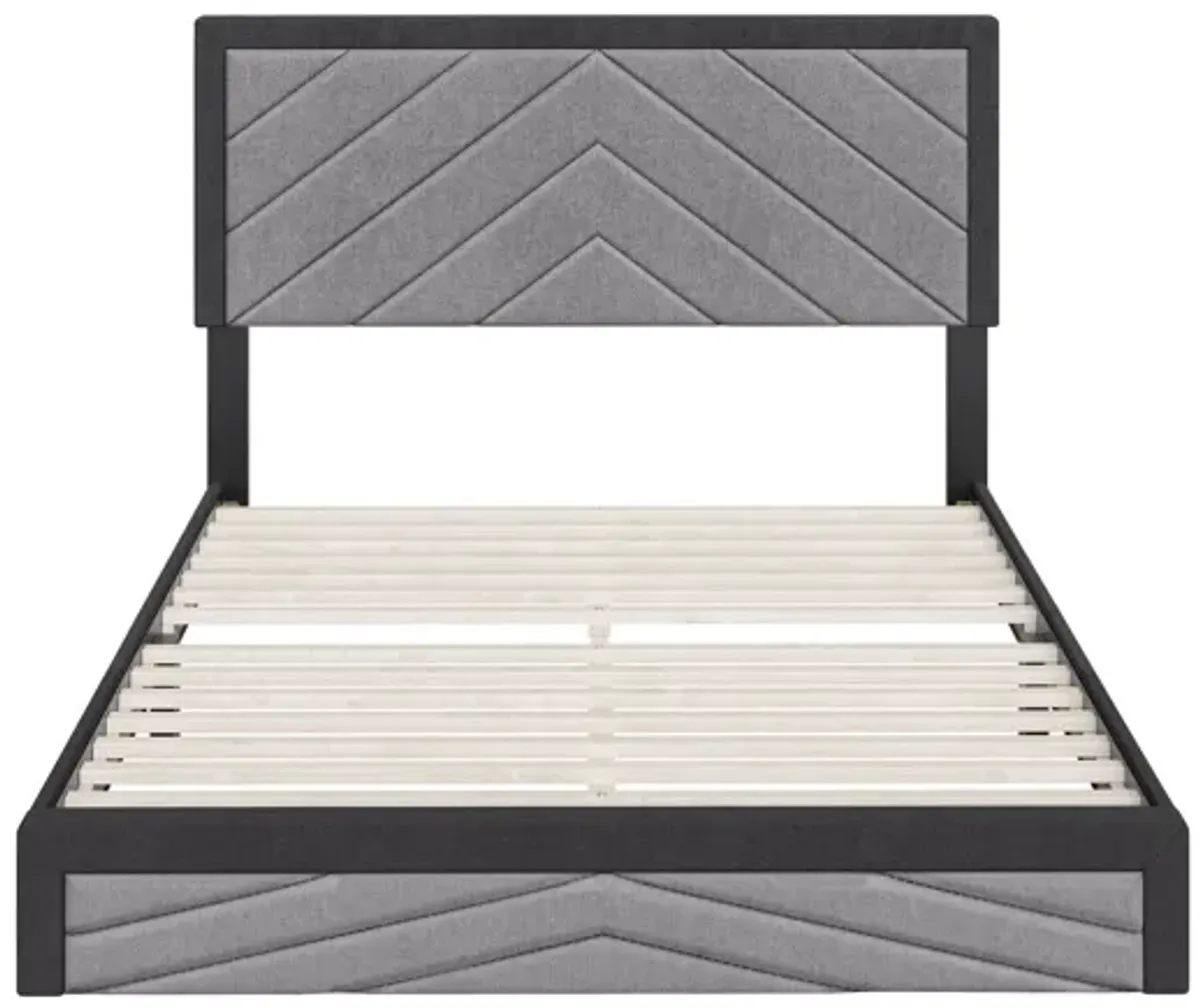 Batavia Queen Platform Bed - Black/Grey