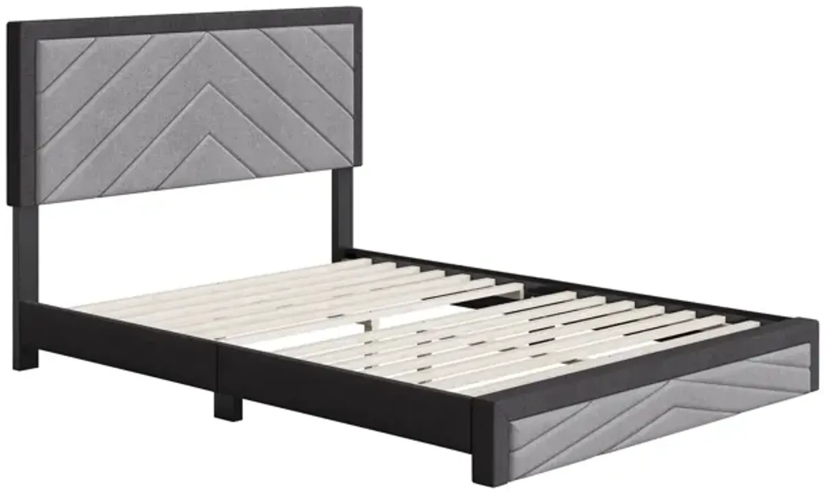 Batavia Queen Platform Bed - Black/Grey