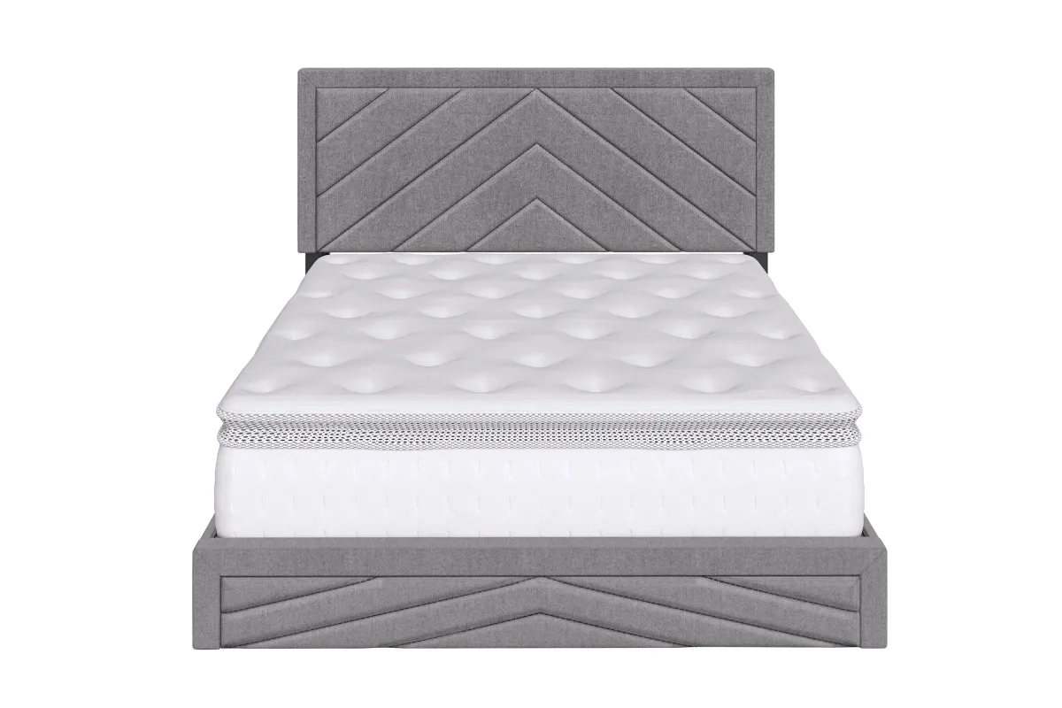 Batavia Queen Platform Bed - Grey