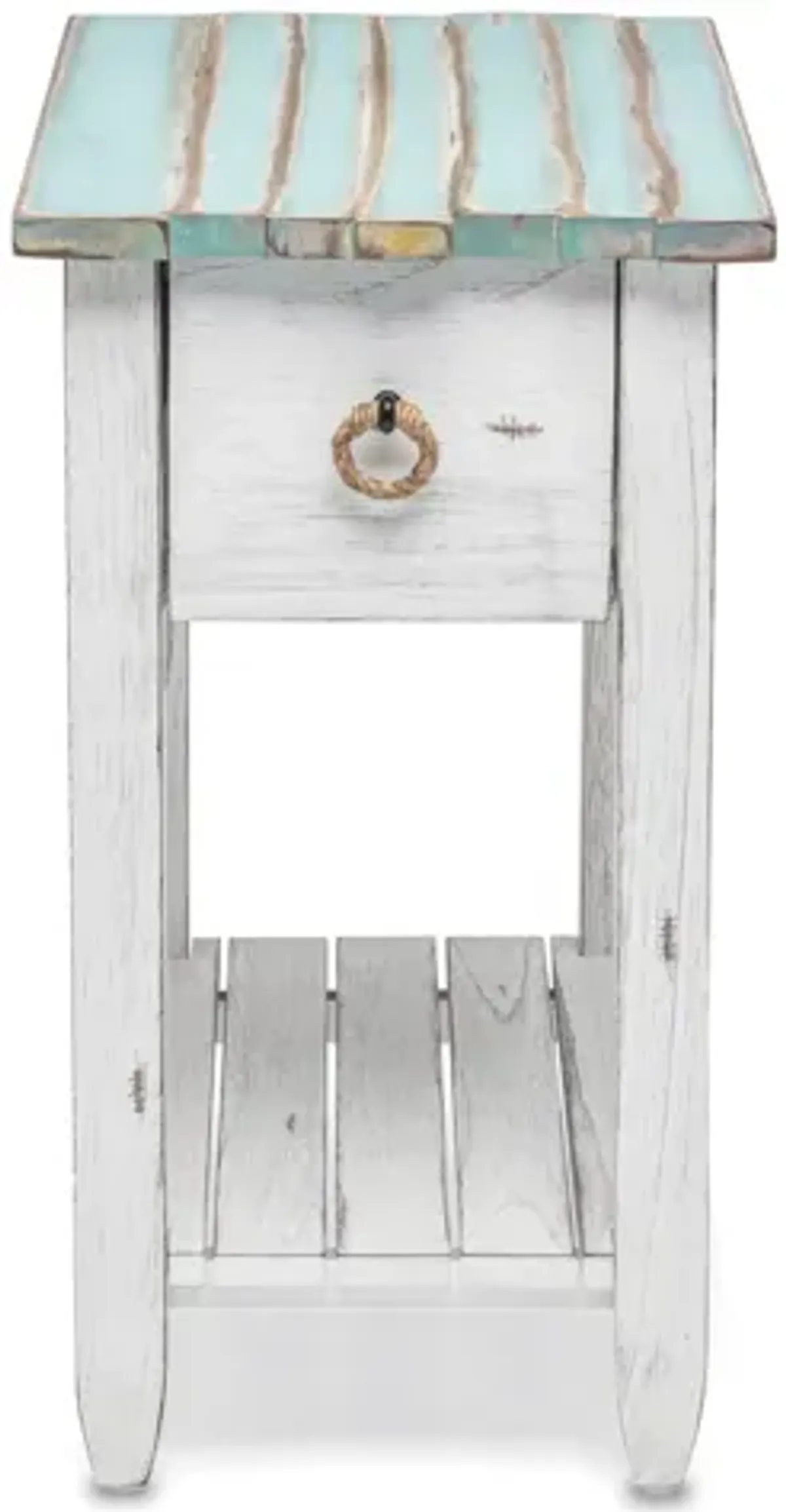 Picket Fence Chairside Table - Blue