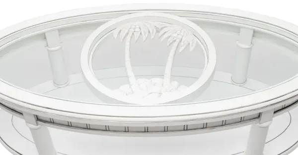 Monaco Oval Coffee Table with Palm Insert