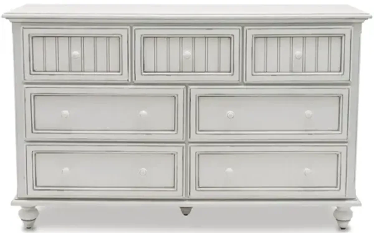 Monaco 7 Drawer Dresser - White
