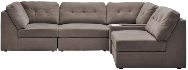 Rio Chocolate 5-Piece Sectional with Media Storage Console