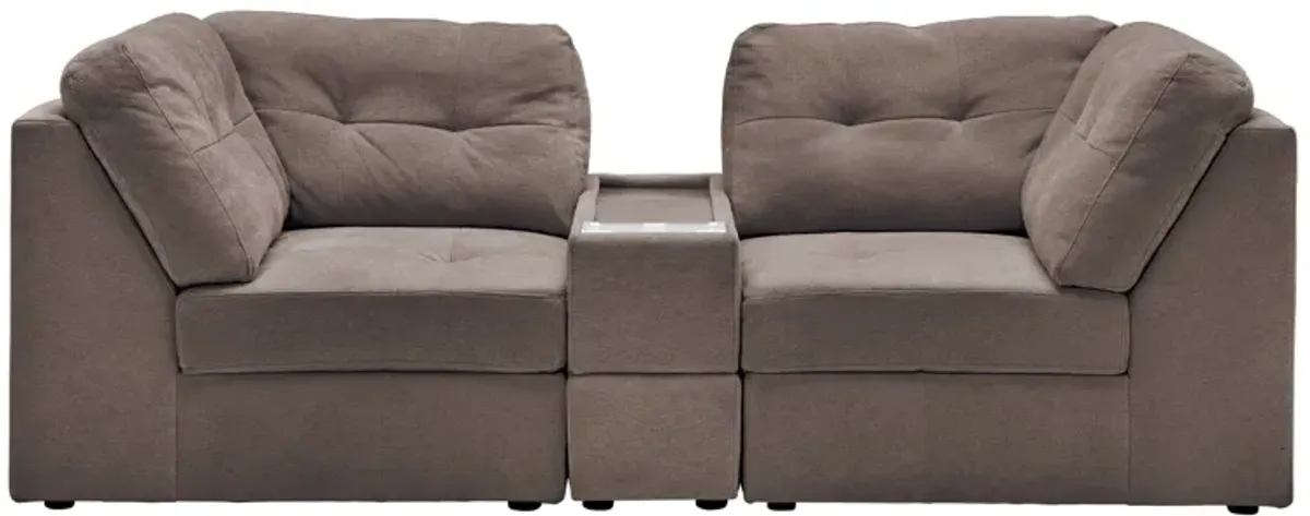 Rio Chocolate Media Storage Console Loveseat