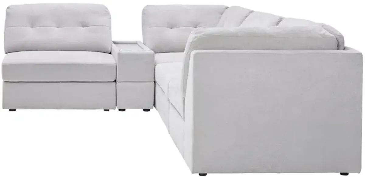 Rio Grey 5-Piece Sectional with Media Storage Console