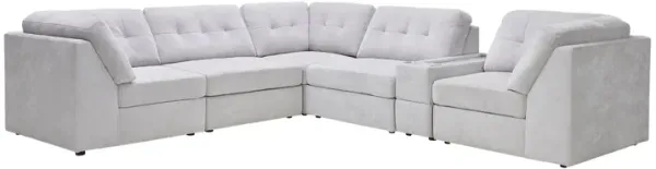 Rio Grey 6-Piece Sectional with Media Storage Console
