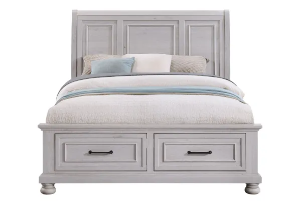 Arthur Light Grey Queen Storage Bed