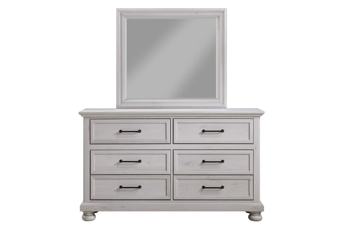Arthur Light Grey Dresser + Mirror